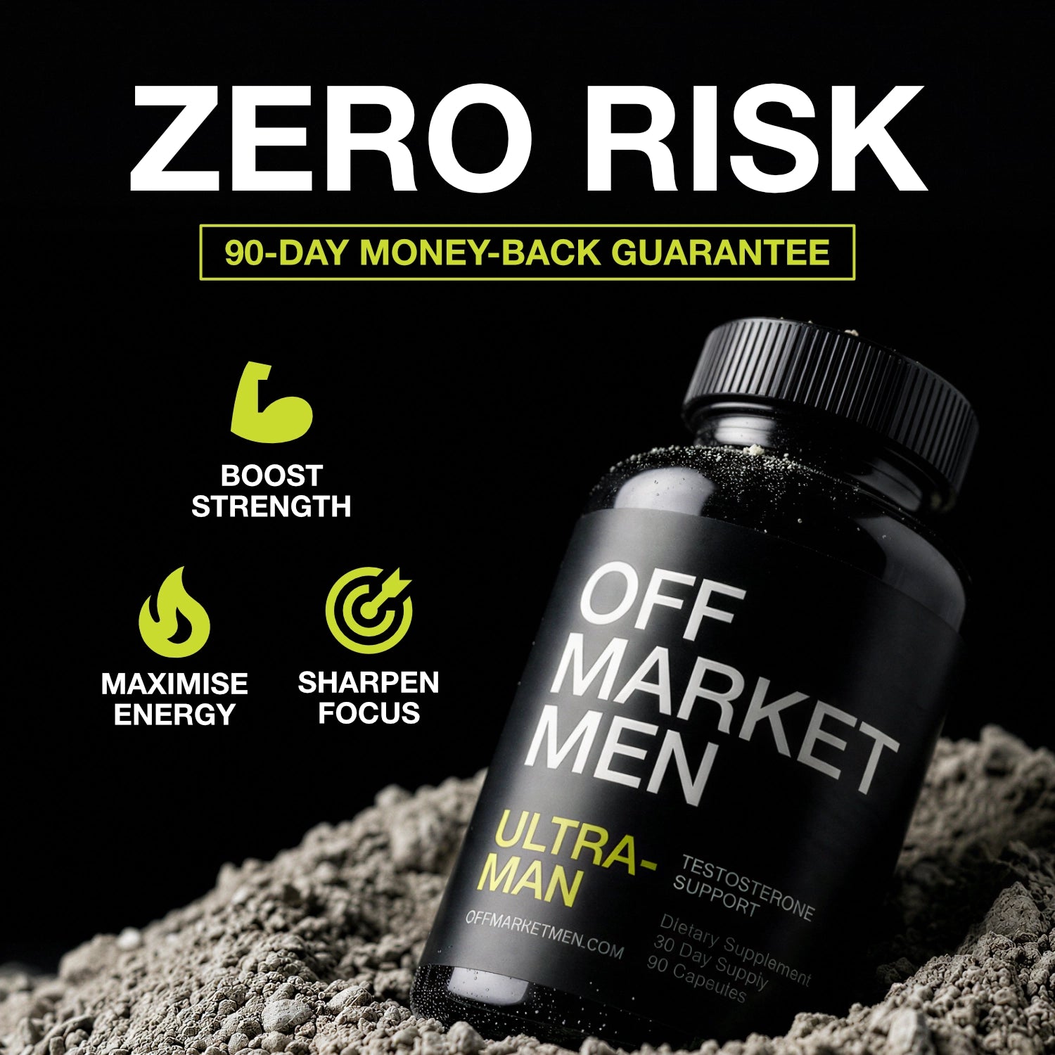 Zero Risk 90-day money-back guarantee for Ultra-Man